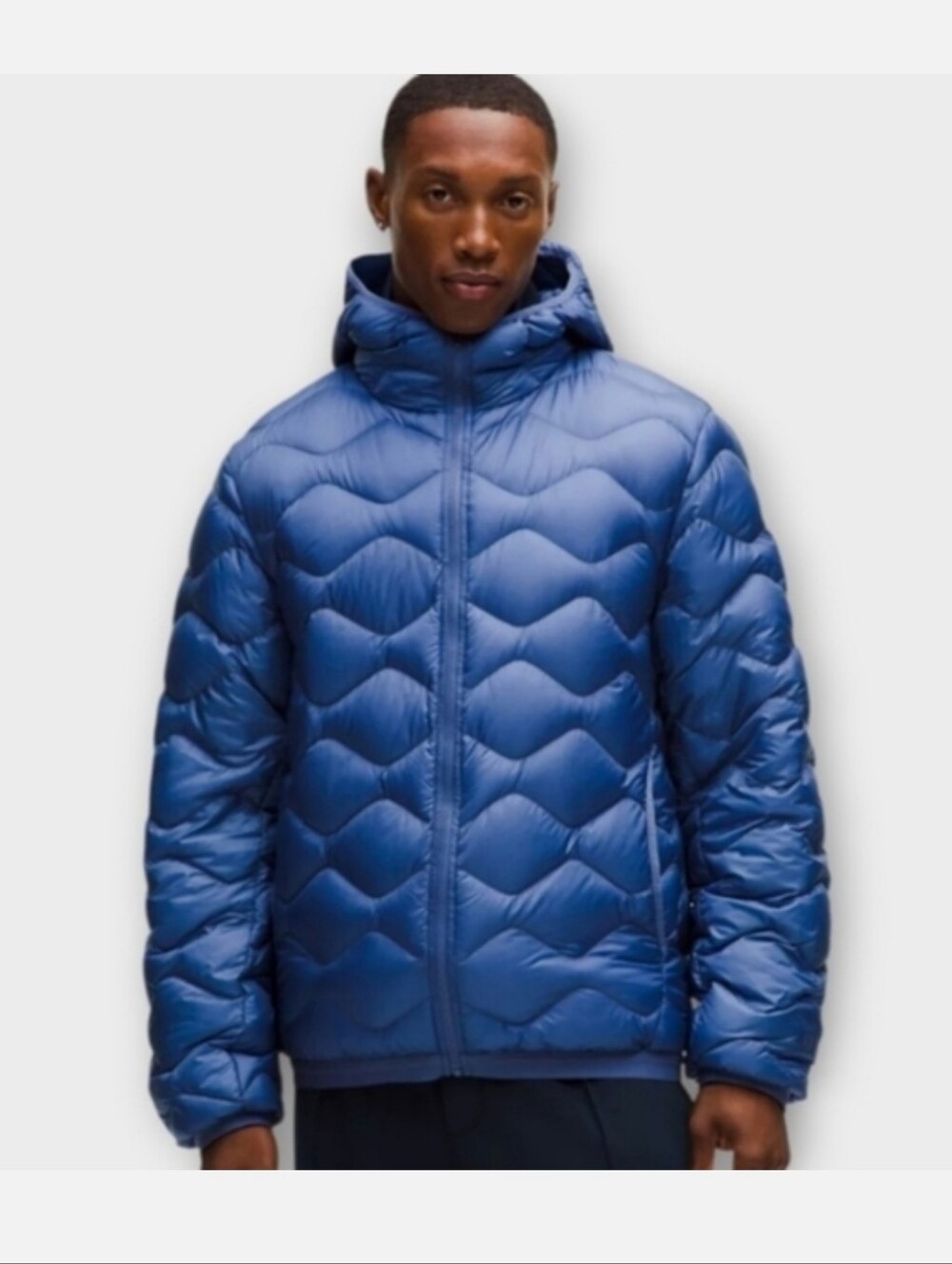 NWT LULULEMON FEATHERWEIGHT 900 DOWN FILL QUILTED HOODED JACKET BRILLIANT BLUE